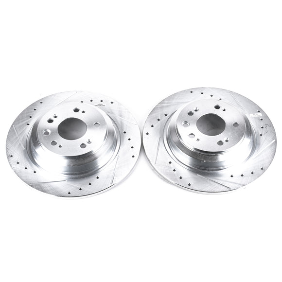 PowerStop Evolution Drilled Slotted Rotors Pair Rear For Acura TL