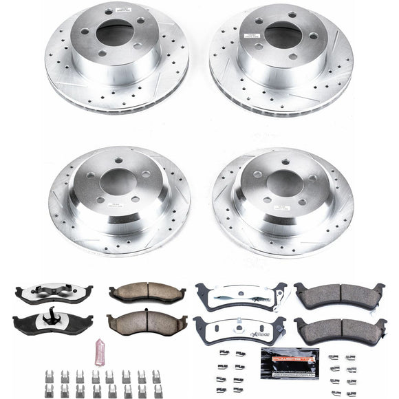 PowerStop Z36 Carbon-Fiber Ceramic Brake Pad with Drilled and Slotted Rotor Kit