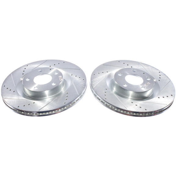 PowerStop Evolution Drilled Slotted Rotors Pair Front For Mazda CX-50