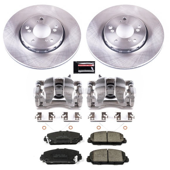 PowerStop OE Stock Replacement Low-Dust Ceramic Brake Pad, Rotor and Caliper Kit