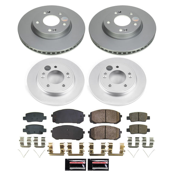 PowerStop Genuine Geomet Coated Rotor and Low-Dust Ceramic Brake Pad Kit