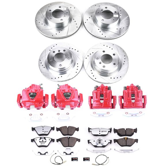 PowerStop Z26 Street Performance Ceramic Brake Pad, Drilled Slotted Rotor, and C