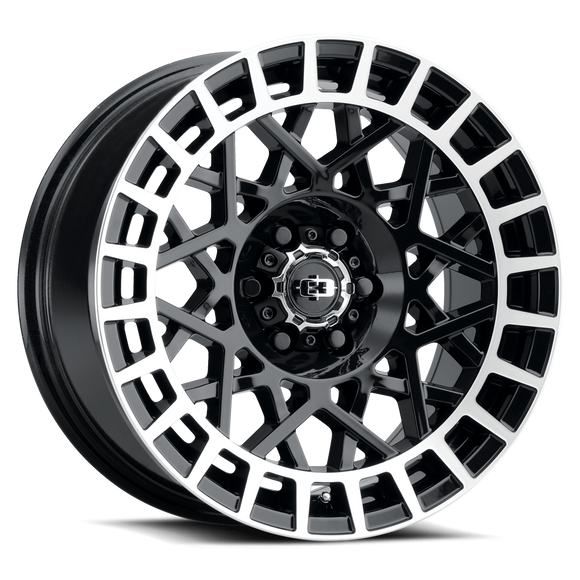 17x8.5 Vision 349 Savage Black Machined Lip 6x139.7 6x5.5 ET12 Wheel Rim