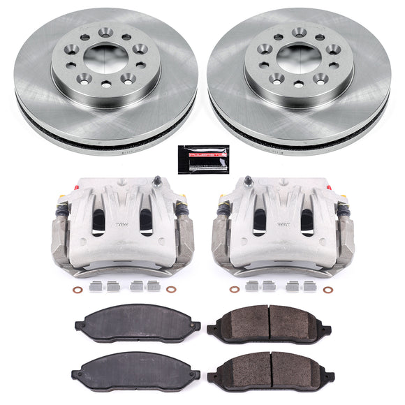 PowerStop OE Stock Replacement Low-Dust Ceramic Brake Pad, Rotor and Caliper Kit