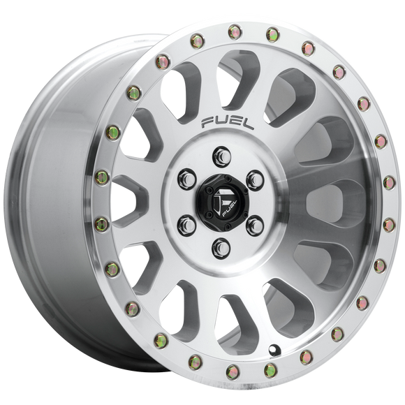 18x9 Fuel Off-Road D647 Vector Diamond Cut Machined Clear Coat 5x127 ET1 Wheel
