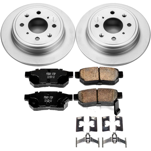 PowerStop Genuine Geomet Coated Rotor and Low-Dust Ceramic Brake Pad Kit