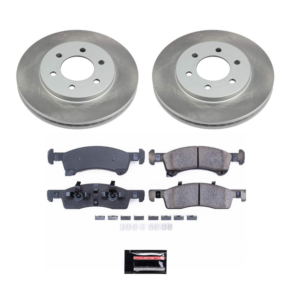 PowerStop Semi-Coated Rotor and Low-Dust Ceramic Brake Pad Kit