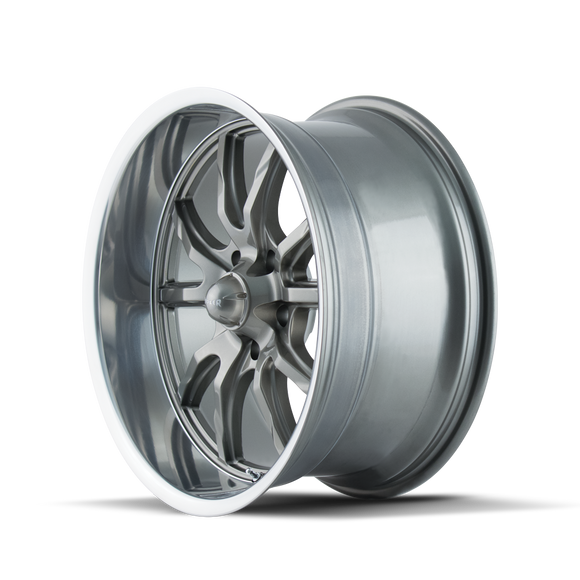 17x8 Ridler 650 Grey/Polished Lip Wheel/Rim 5x120.65 5-120.65 17-8 ET