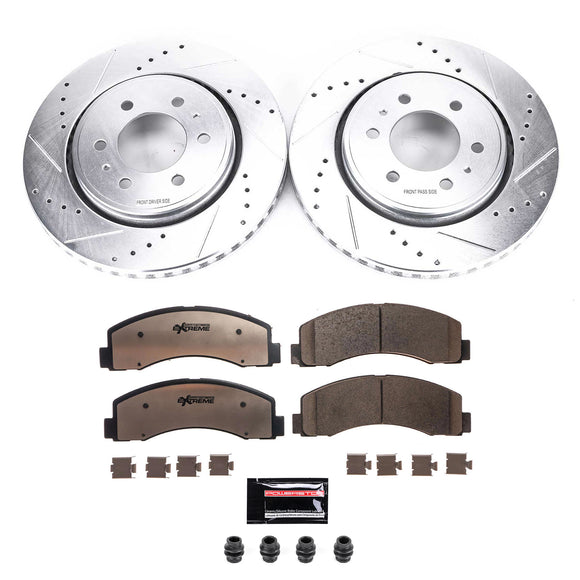 PowerStop Z36 Carbon-Fiber Ceramic Brake Pad with Drilled and Slotted Rotor Kit