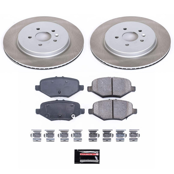 PowerStop Semi-Coated Rotor and Low-Dust Ceramic Brake Pad Kit