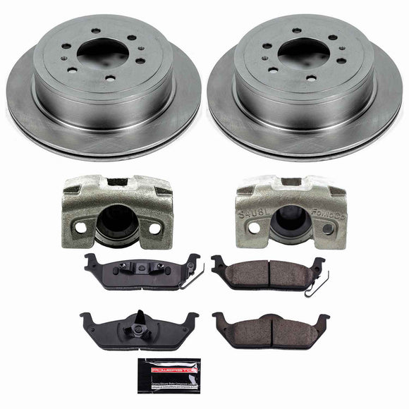 PowerStop OE Stock Replacement Low-Dust Ceramic Brake Pad, Rotor and Caliper Kit