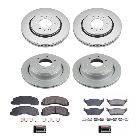 PowerStop Genuine Geomet Coated Rotor and Low-Dust Ceramic Brake Pad Kit