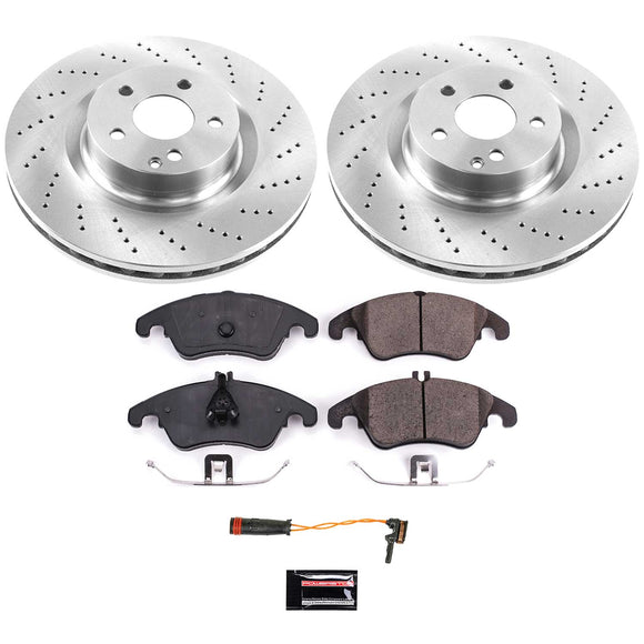 PowerStop OE Stock Replacement Low-Dust Ceramic Brake Pad and Rotor Kit