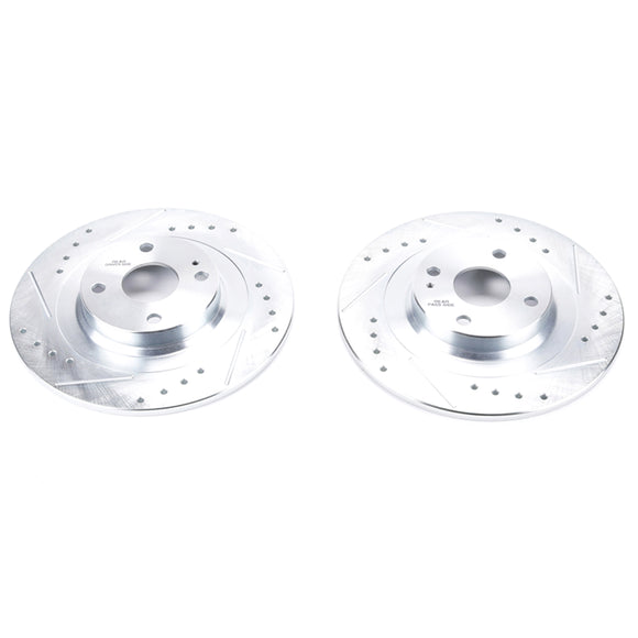 PowerStop Evolution Drilled Slotted Rotors Pair Rear For Mazda MX-5 Miata