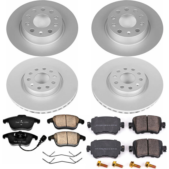 PowerStop Genuine Geomet Coated Rotor and Carbon-Fiber Ceramic Brake Pad Kit
