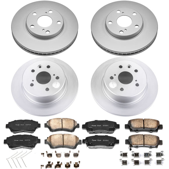 PowerStop Genuine Geomet Coated Rotor and Low-Dust Ceramic Brake Pad Kit