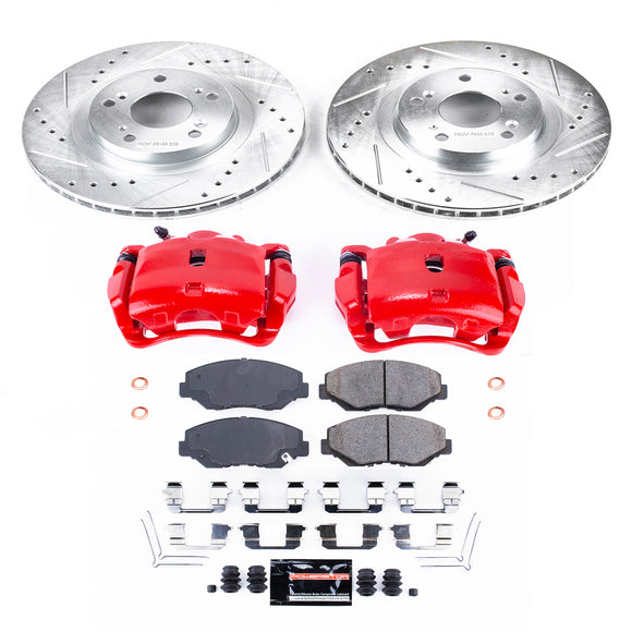 PowerStop Z23 Daily Driver Carbon-Fiber Ceramic Pads Drilled & Slotted Rotor & C