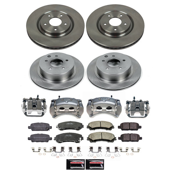 PowerStop OE Stock Replacement Low-Dust Ceramic Brake Pad, Rotor and Caliper Kit
