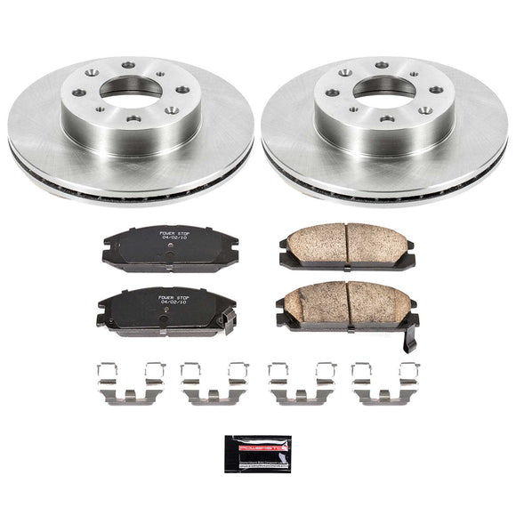 PowerStop OE Stock Replacement Low-Dust Ceramic Brake Pad and Rotor Kit