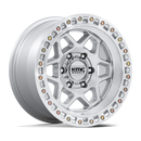 17x8.5 KMC KM553 Torx Gloss Silver With Machined Face 6x139.7 ET25 CB106.1 Wheel