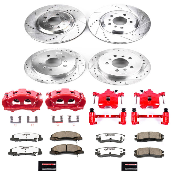 PowerStop Z26 Street Performance Ceramic Brake Pad, Drilled Slotted Rotor, and C