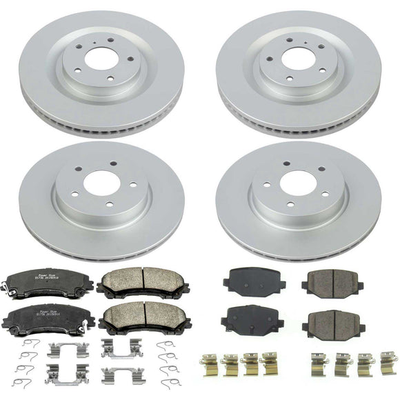PowerStop Genuine Geomet Coated Rotor and Low-Dust Ceramic Brake Pad Kit