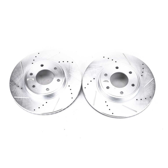 PowerStop Evolution Drilled Slotted Rotors Pair Front For Chevrolet Trailblazer