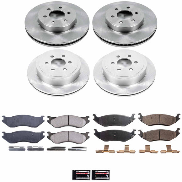 PowerStop OE Stock Replacement Low-Dust Ceramic Brake Pad and Rotor Kit