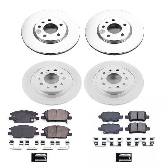 PowerStop Genuine Geomet Coated Rotor and Low-Dust Ceramic Brake Pad Kit