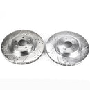 PowerStop Evolution Drilled Slotted Rotors Pair Front For Hyundai Genesis Coupe