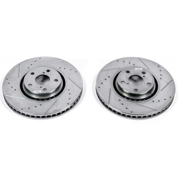 PowerStop Evolution Drilled Slotted Rotors Pair Front For Lexus GS350