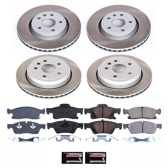PowerStop Semi-Coated Rotor and Low-Dust Ceramic Brake Pad Kit