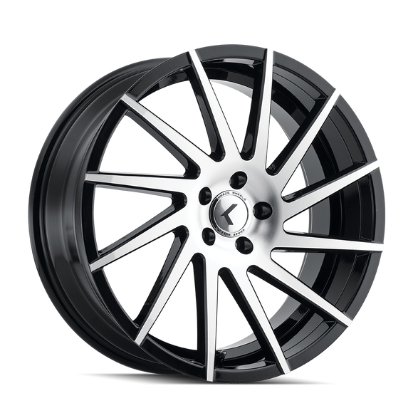 22x8.5 Kraze Spinner Black/Machined 5x112 ET40 wheel/rim