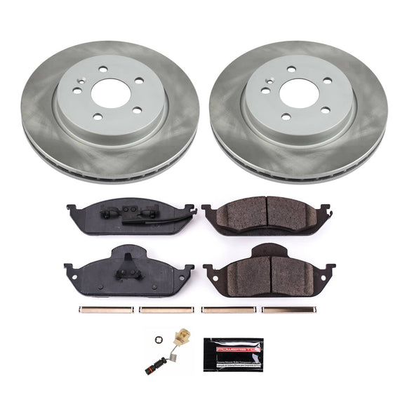 PowerStop Semi-Coated Rotor and Low-Dust Ceramic Brake Pad Kit