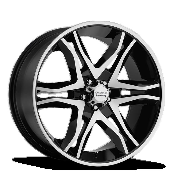 20x8.5 American Racing Mainline Black Wheel/Rim 5x114.3 20-8.5 5-114.3