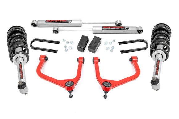Rough Country Red 3.5 Inch Lift Kit for 19-24 GMC Sierra 1500