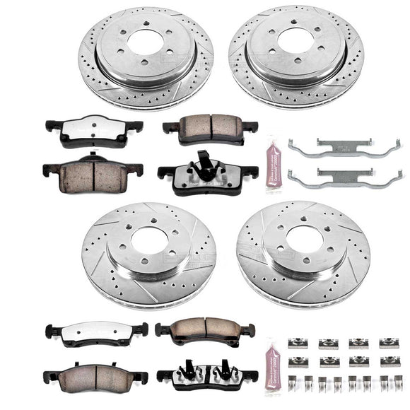 PowerStop Z36 Carbon-Fiber Ceramic Brake Pad with Drilled and Slotted Rotor Kit