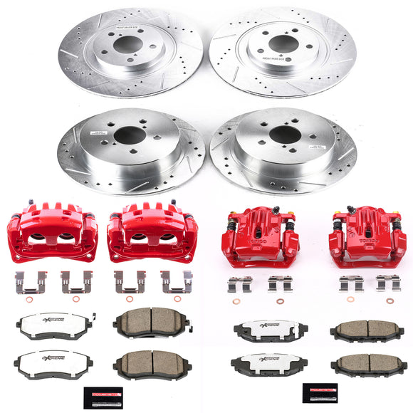 PowerStop Z26 Street Performance Ceramic Brake Pad, Drilled Slotted Rotor, and C