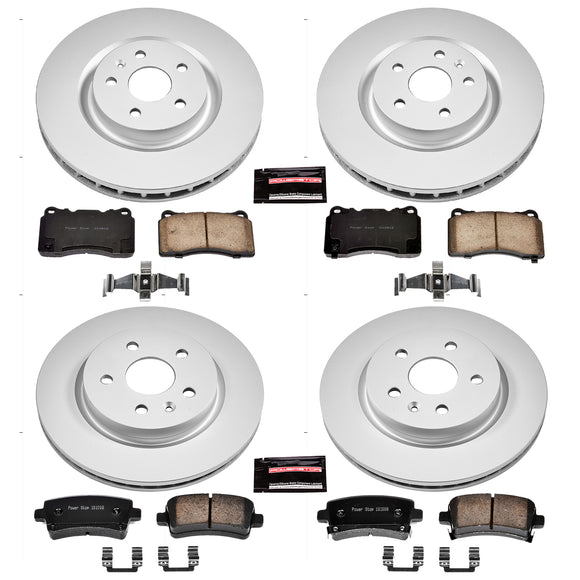 PowerStop Genuine Geomet Coated Rotor and Low-Dust Ceramic Brake Pad Kit