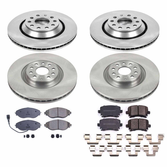 PowerStop OE Stock Replacement Low-Dust Ceramic Brake Pad and Rotor Kit