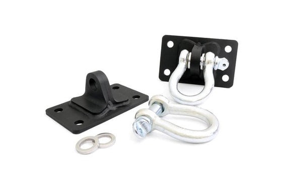 Rough Country D Ring Shackles and Mounts Stubby Winch Bumpers For Jeep 07-18