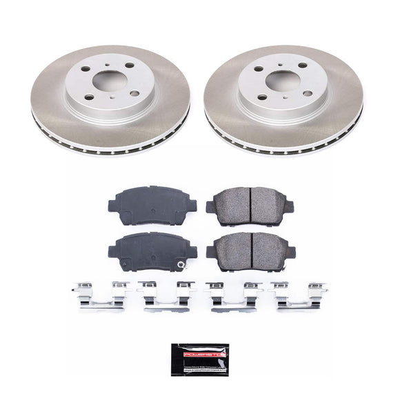 PowerStop Semi-Coated Rotor and Low-Dust Ceramic Brake Pad Kit