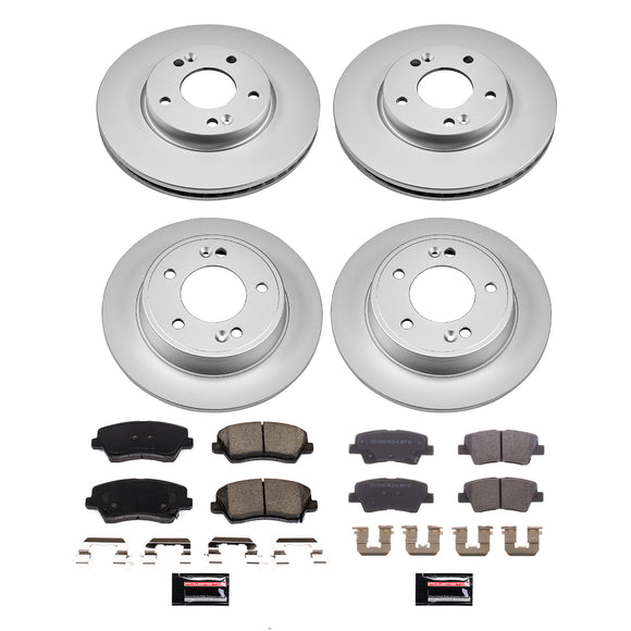 PowerStop Genuine Geomet Coated Rotor and Low-Dust Ceramic Brake Pad Kit