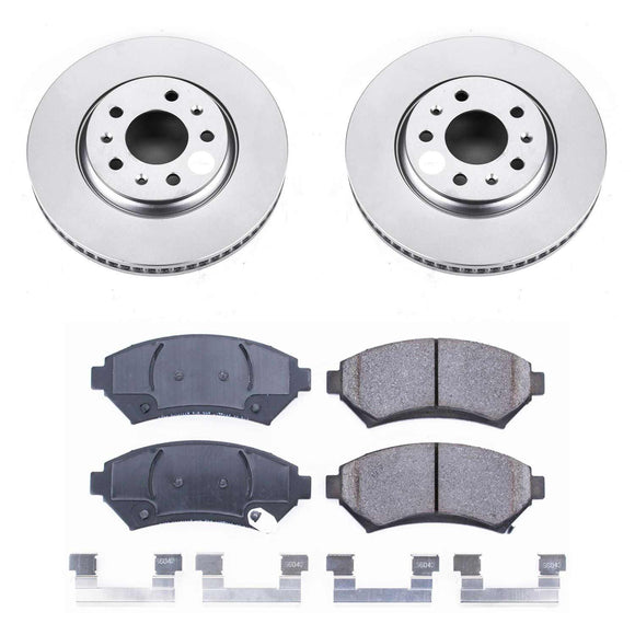 PowerStop Genuine Geomet Coated Rotor and Low-Dust Ceramic Brake Pad Kit