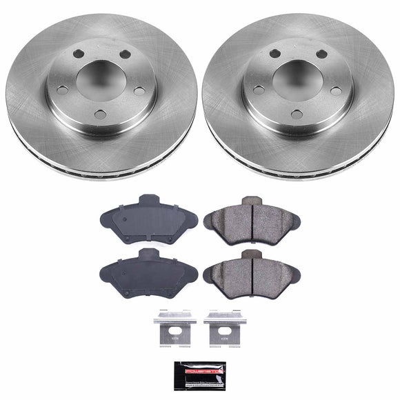 PowerStop OE Stock Replacement Low-Dust Ceramic Brake Pad and Rotor Kit