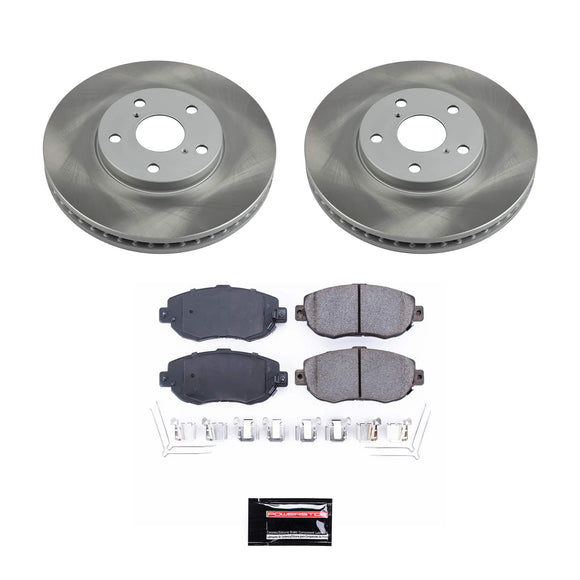 PowerStop Semi-Coated Rotor and Low-Dust Ceramic Brake Pad Kit
