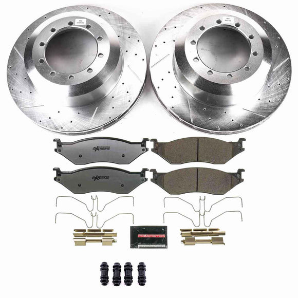 PowerStop Z36 Carbon-Fiber Ceramic Brake Pad with Drilled and Slotted Rotor Kit