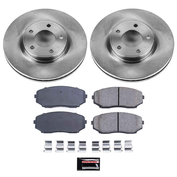 PowerStop OE Stock Replacement Low-Dust Ceramic Brake Pad and Rotor Kit