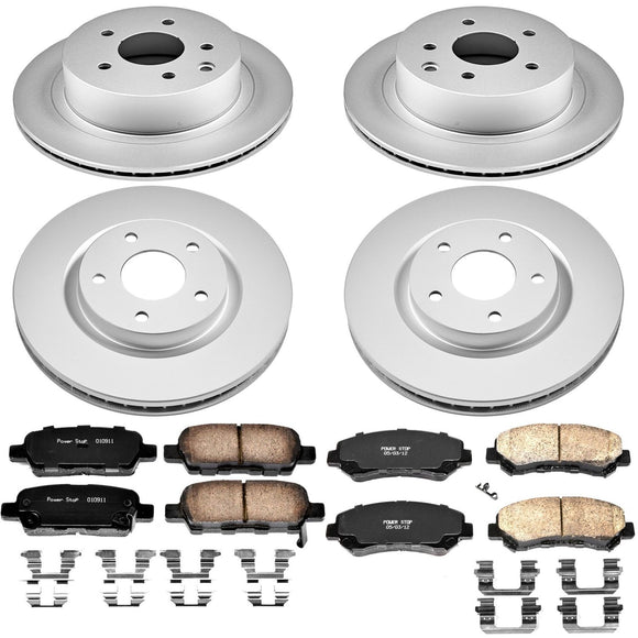 PowerStop Genuine Geomet Coated Rotor and Low-Dust Ceramic Brake Pad Kit