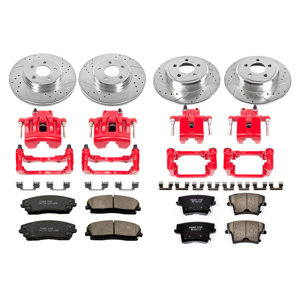 PowerStop Z23 Daily Driver Carbon-Fiber Ceramic Pads Drilled & Slotted Rotor & C
